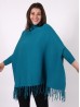 Cashmere Feeling Turtleneck Poncho W/ Comfy Sleeves
